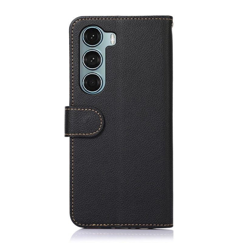 Folio-hoesje voor Moto G200 5G Lychee-stijl Rfid Khazneh