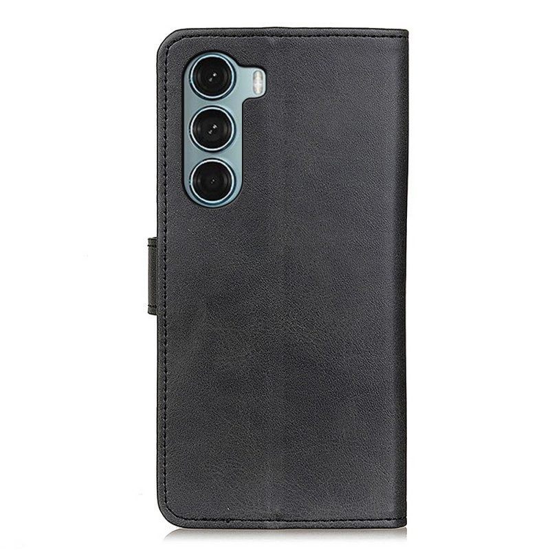 Folio-hoesje voor Moto G200 5G Retro Mat Leereffect