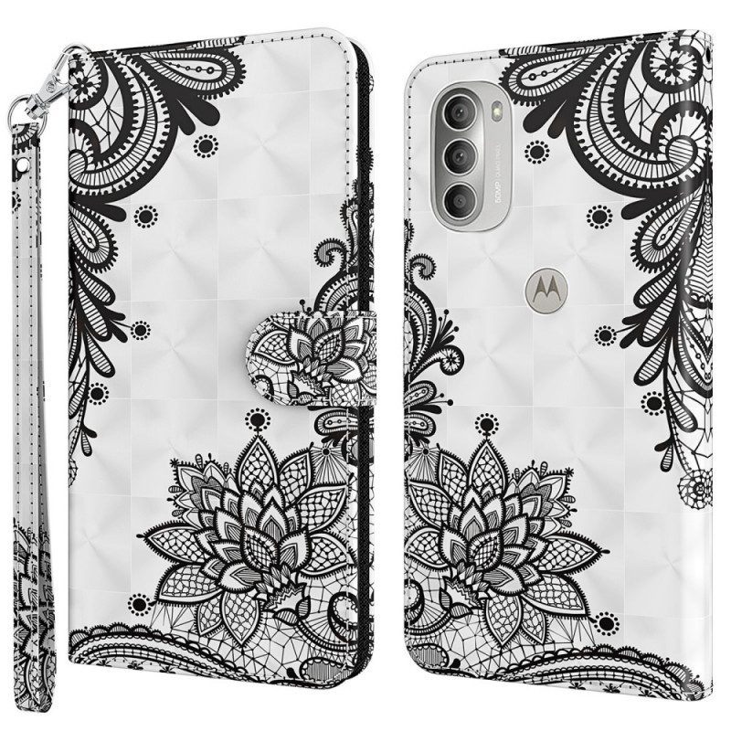 Folio-hoesje voor Moto G51 5G Chique Kant