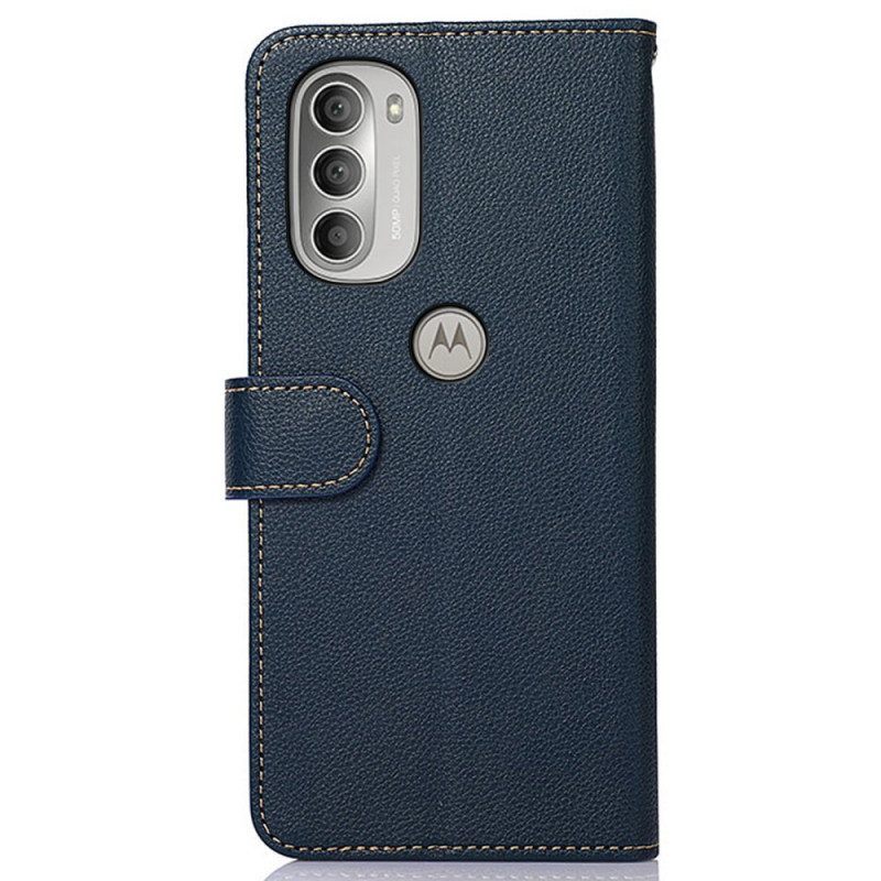 Folio-hoesje voor Moto G51 5G Lychee-stijl Rfid Khazneh