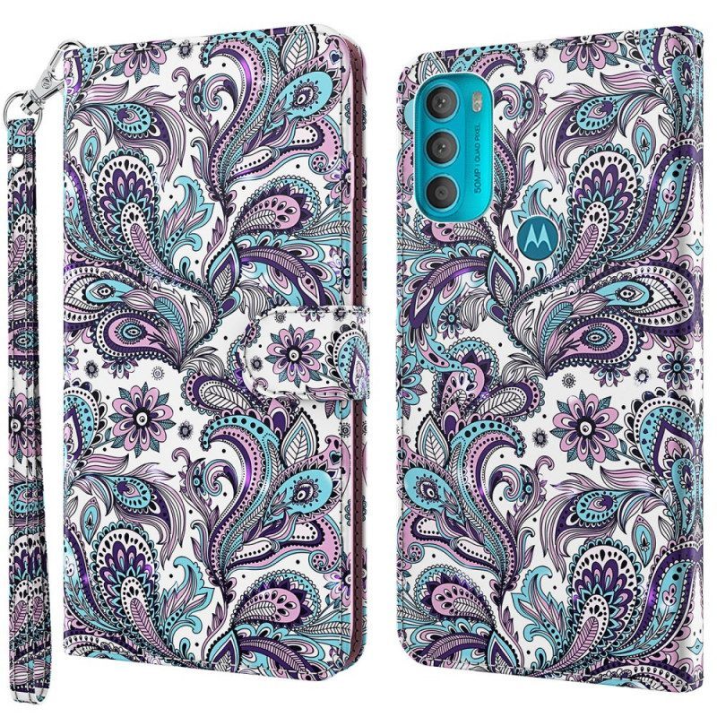 Folio-hoesje voor Moto G71 5G Paisley