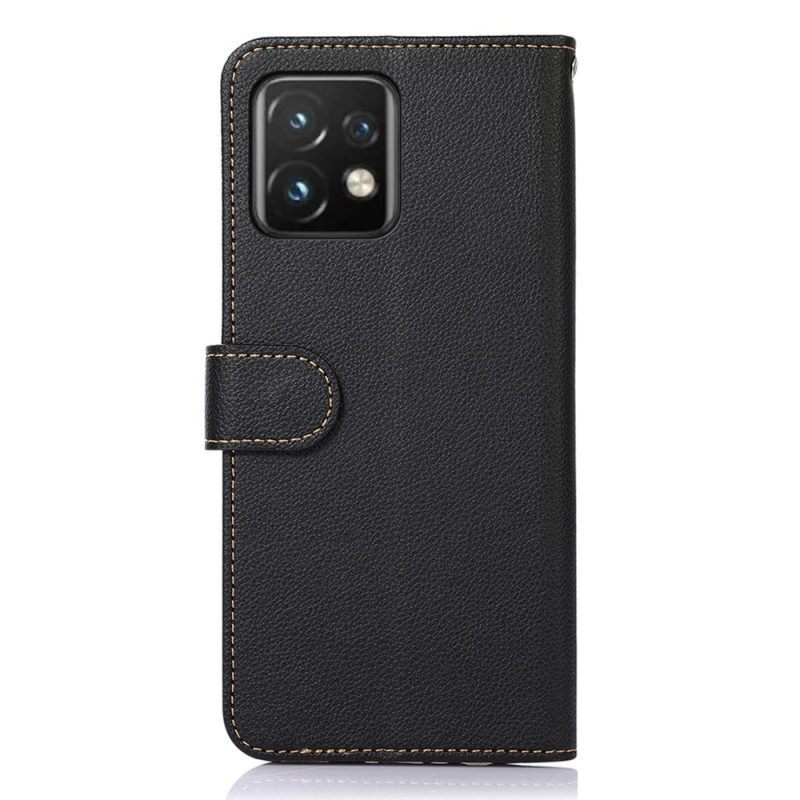 Folio-hoesje voor Motorola Edge 40 Pro Lychee-stijl Rfid Khazneh