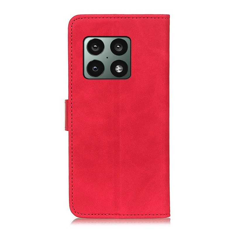 Folio-hoesje voor OnePlus 10 Pro 5G Mat Vintage Leereffect Khazneh