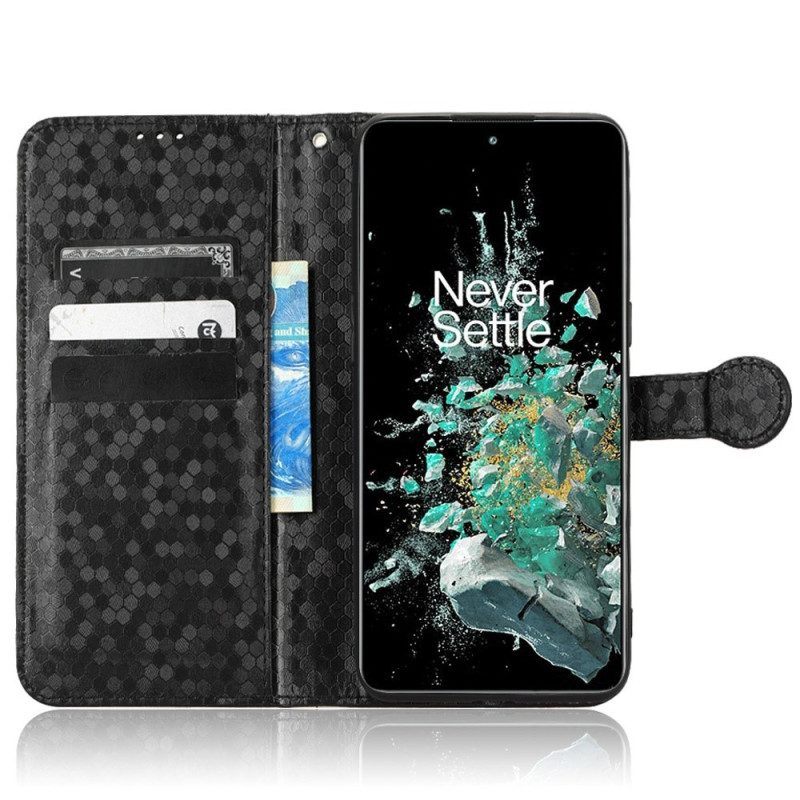 Folio-hoesje voor OnePlus 10T 5G Met Ketting Strappy-patroon In 3d