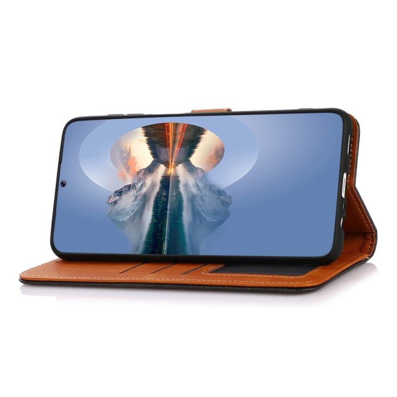 Folio-hoesje voor OnePlus 10T 5G Tweekleurige Gouden Gesp Khazneh