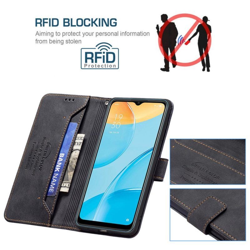 Folio-hoesje voor Oppo A15 Rfid Binfen-kleur