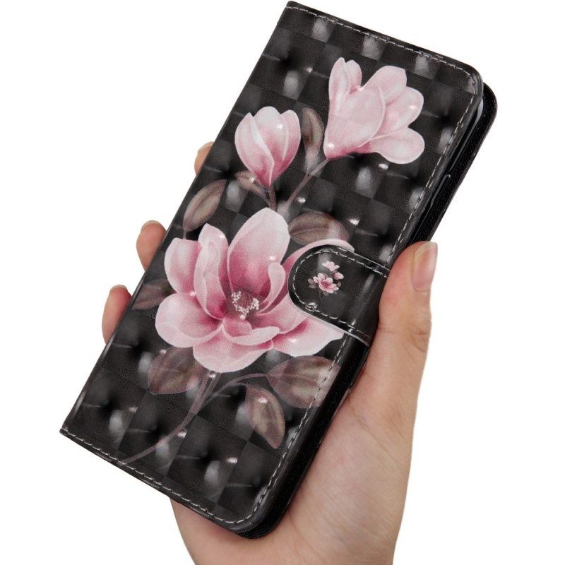 Folio-hoesje voor Oppo A54 5G / A74 5G Bloemen Met Koord