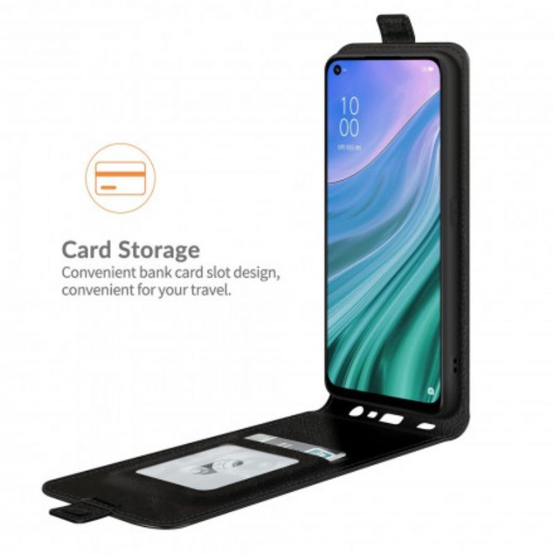 Folio-hoesje voor Oppo A54 5G / A74 5G Flip Case Verticale Flap Met Leereffect