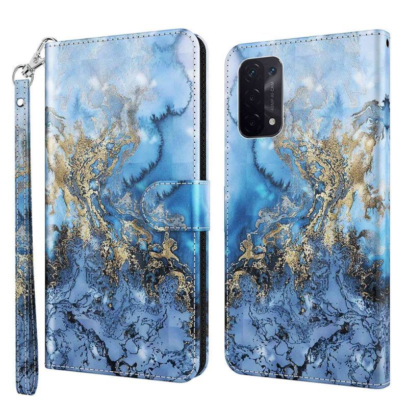 Folio-hoesje voor Oppo A54 5G / A74 5G Met Ketting Band Art