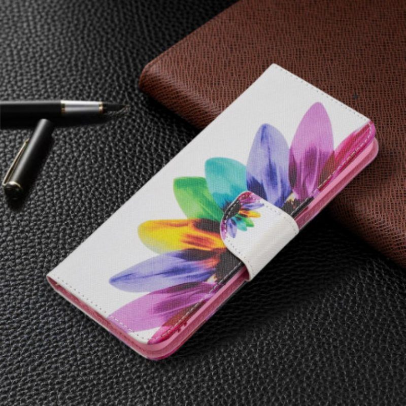 Folio-hoesje voor Oppo A54 5G / A74 5G Waterverf Bloem