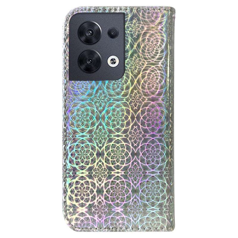 Folio-hoesje voor Oppo Reno 8 Disco-stijl