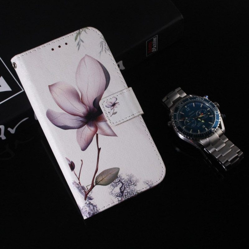 Folio-hoesje voor Oppo Reno 8 Pro Met Ketting Vintage Strappy Bloem