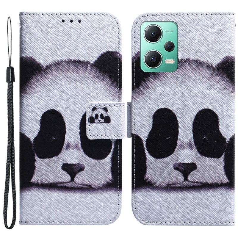 Folio-hoesje voor Poco X5 5G Met Ketting Strakke Panda