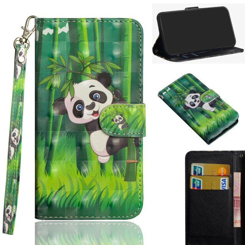 Folio-hoesje voor Realme C11 Panda En Bamboe