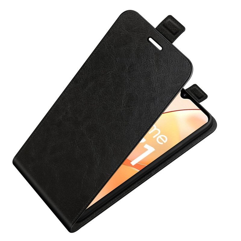 Folio-hoesje voor Realme C31 Flip Case Verticale Flap Met Leereffect