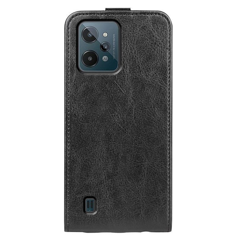 Folio-hoesje voor Realme C31 Flip Case Verticale Flap Met Leereffect