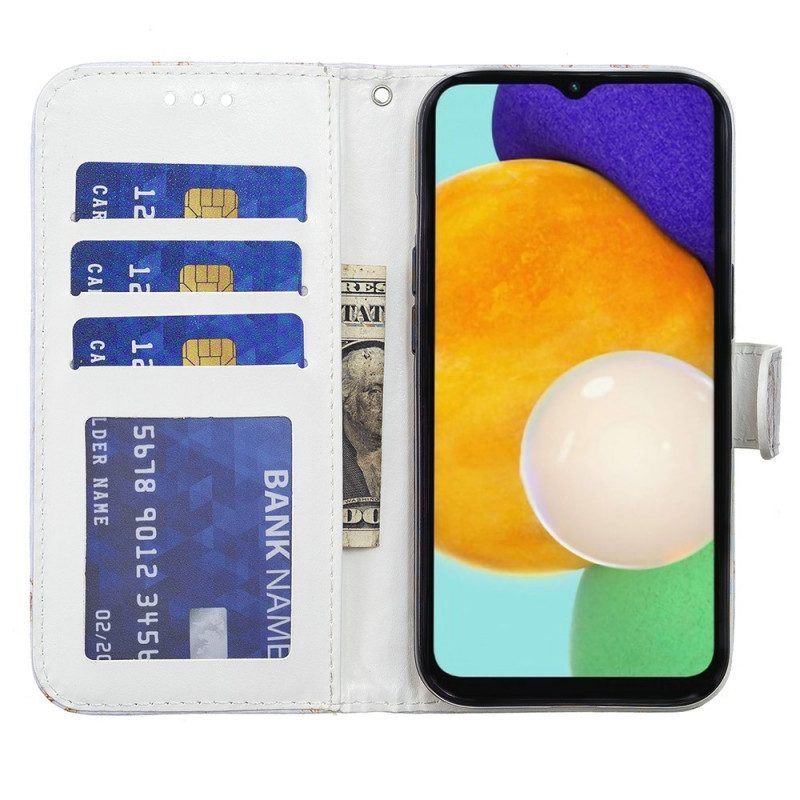 Folio-hoesje voor Samsung Galaxy A13 5G / A04s Lychee-stijl Rfid Khazneh