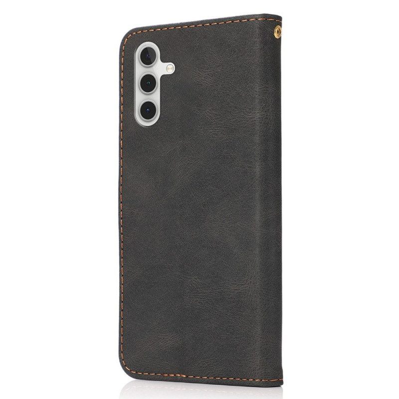 Folio-hoesje voor Samsung Galaxy A13 5G / A04s Tweekleurige Riem