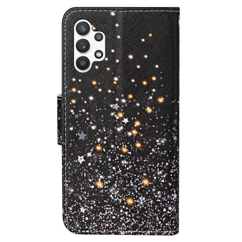 Folio-hoesje voor Samsung Galaxy A13 Met Ketting Alleen Stringkatten