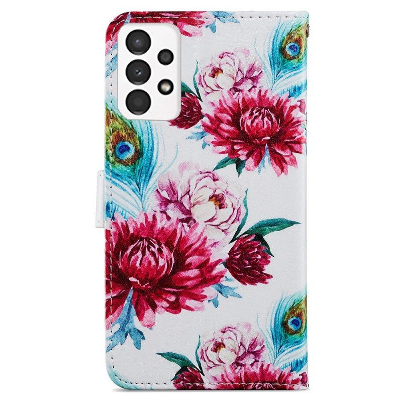 Folio-hoesje voor Samsung Galaxy A13 String Safari Dieren