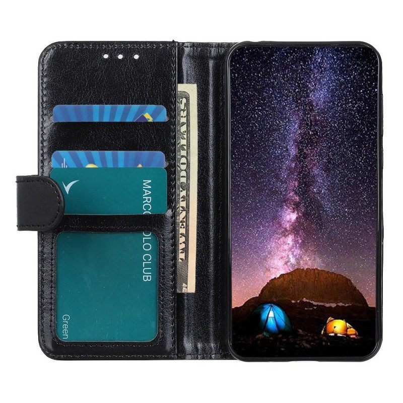 Folio-hoesje voor Samsung Galaxy A14 / A14 5G Imitatie Lakleer