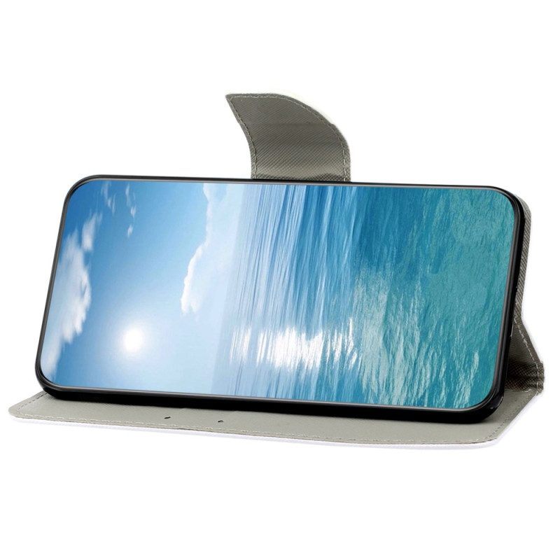 Folio-hoesje voor Samsung Galaxy A14 / A14 5G Met Ketting Camerahoes En Standaard