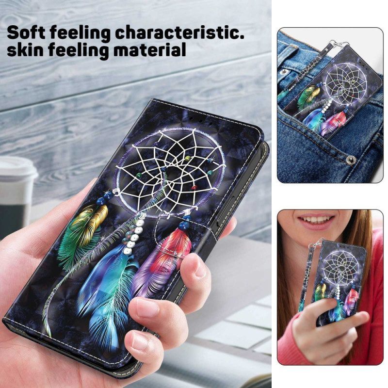 Folio-hoesje voor Samsung Galaxy A14 / A14 5G Met Ketting Riem Dromenvanger