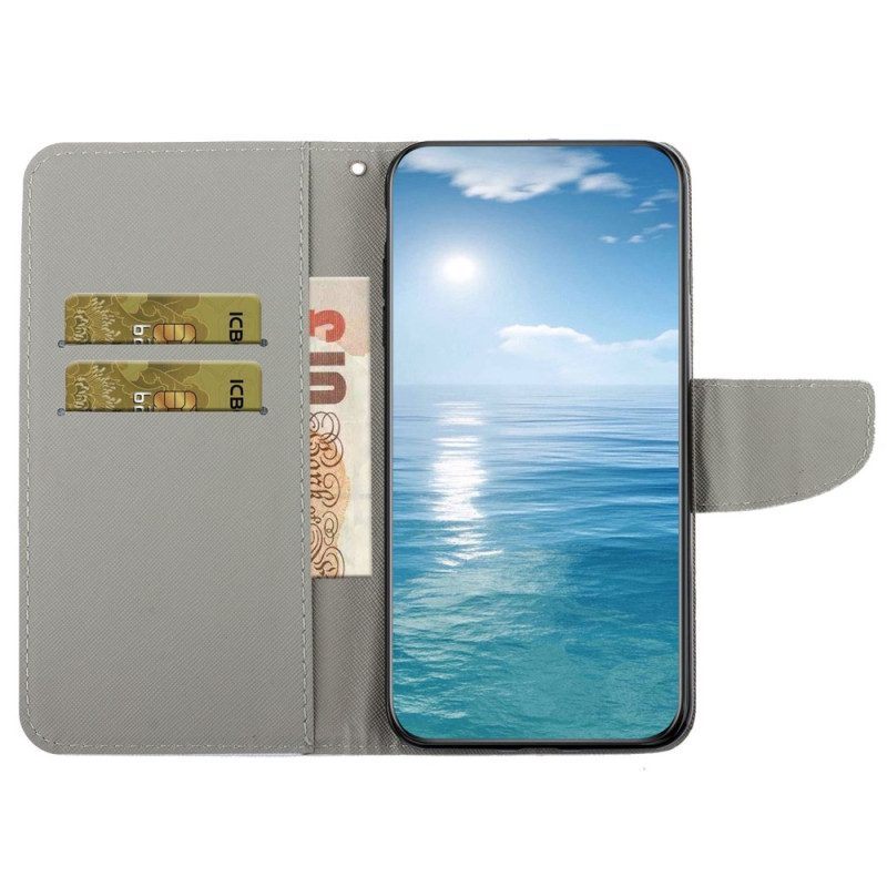 Folio-hoesje voor Samsung Galaxy A14 / A14 5G Met Ketting String Hamsters