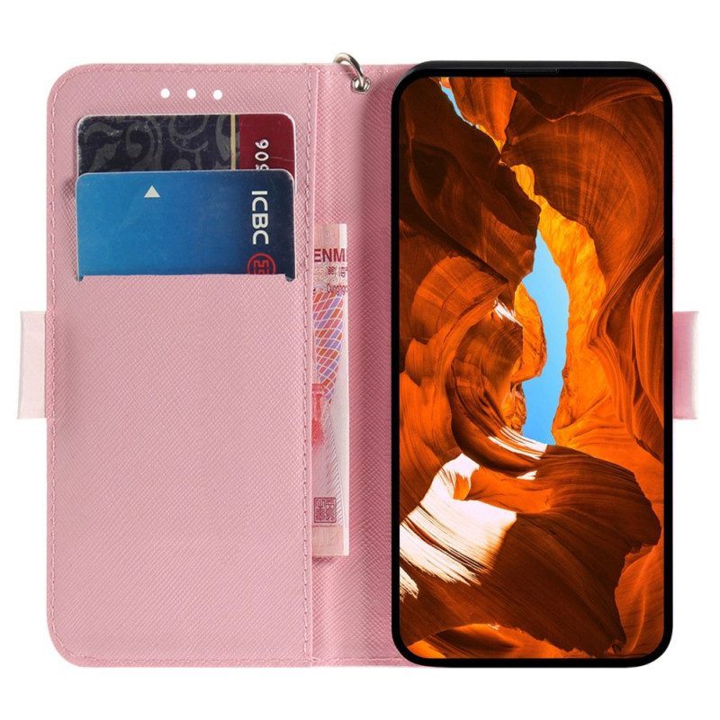 Folio-hoesje voor Samsung Galaxy A14 / A14 5G Met Ketting String Hamsters