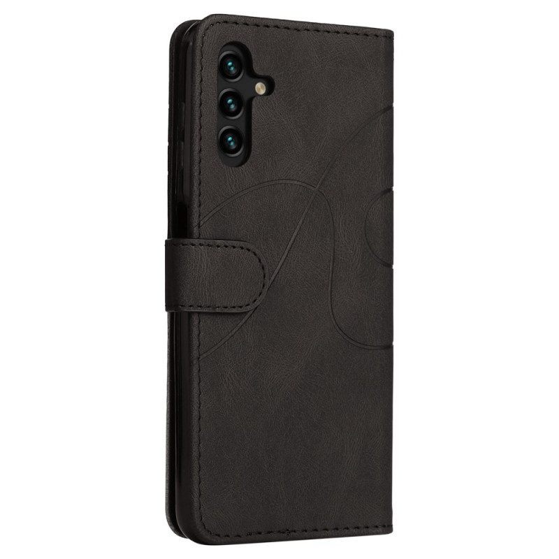 Folio-hoesje voor Samsung Galaxy A14 / A14 5G Met Ketting Tweekleurige Riem