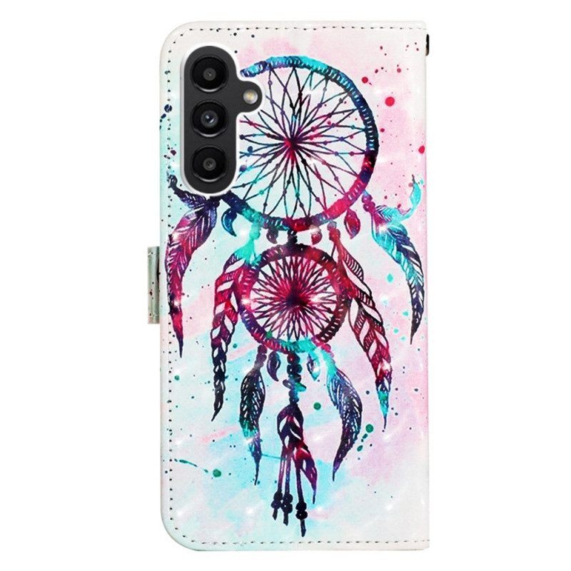 Folio-hoesje voor Samsung Galaxy A14 / A14 5G Met Ketting Verticale Caseneo