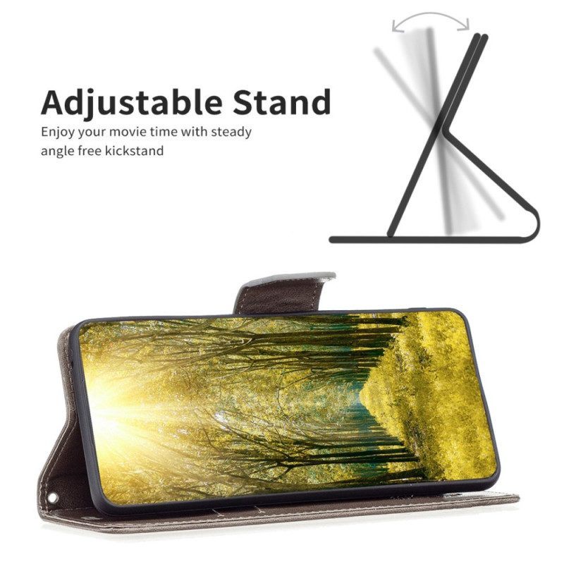 Folio-hoesje voor Samsung Galaxy A14 / A14 5G Met Ketting Vlinders Bedrukte Strappy