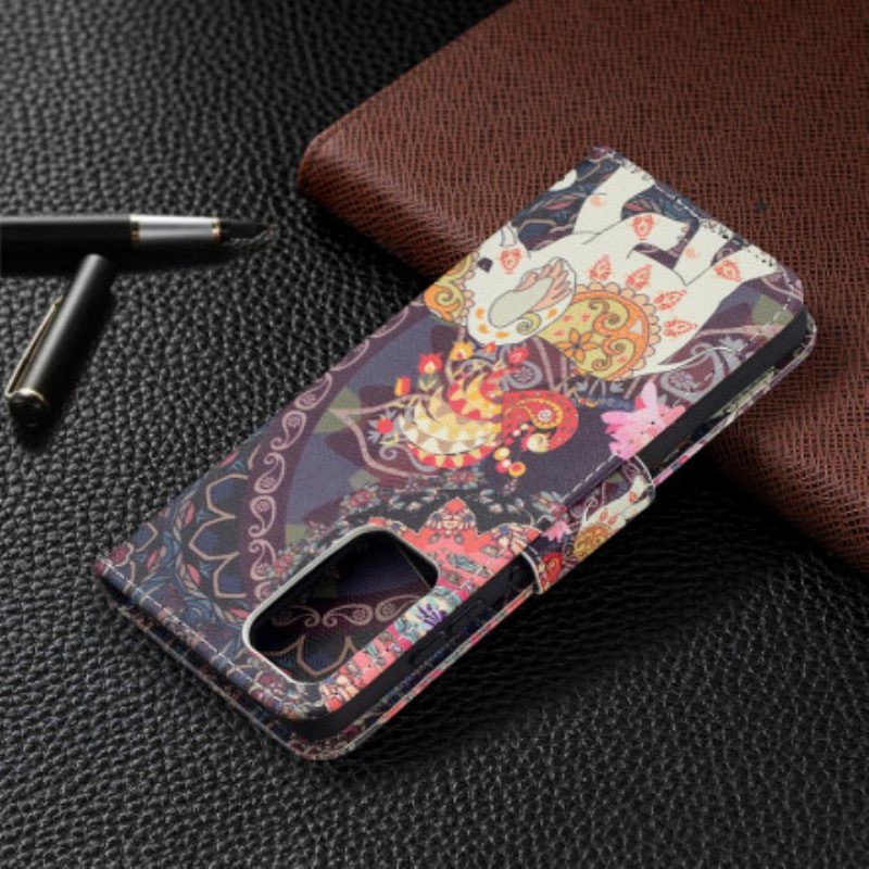 Folio-hoesje voor Samsung Galaxy A52 4G / A52 5G / A52s 5G Etnische Olifanten Mandala