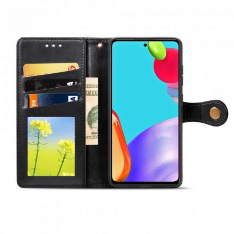 Folio-hoesje voor Samsung Galaxy A52 4G / A52 5G / A52s 5G Kunstleer En Vintage Sluiting