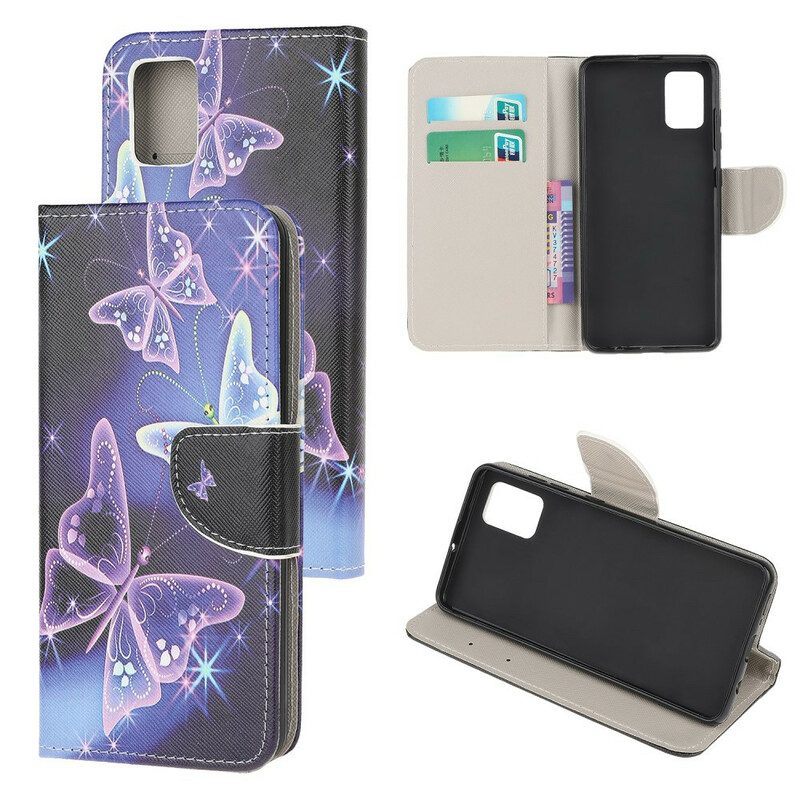 Folio-hoesje voor Samsung Galaxy A52 4G / A52 5G / A52s 5G Neonvlinders