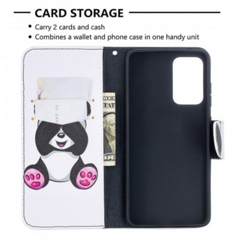 Folio-hoesje voor Samsung Galaxy A52 4G / A52 5G / A52s 5G Panda-plezier