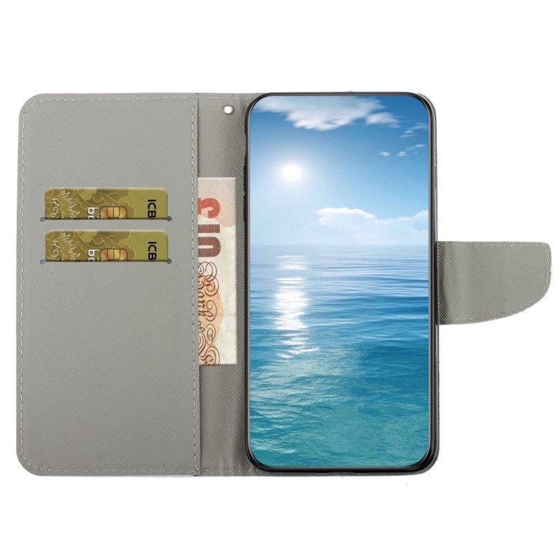 Folio-hoesje voor Samsung Galaxy A54 5G Met Ketting Alleen Stringkatten