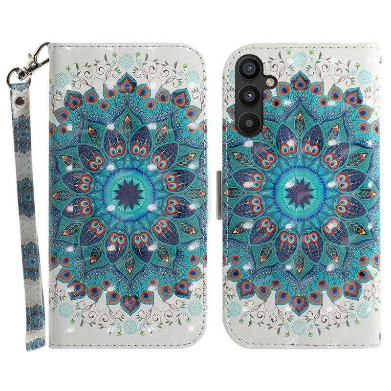 Folio-hoesje voor Samsung Galaxy A54 5G Met Ketting Strakke Mandala