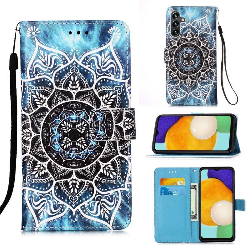 Folio-hoesje voor Samsung Galaxy A54 5G Met Ketting Strakke Mandala