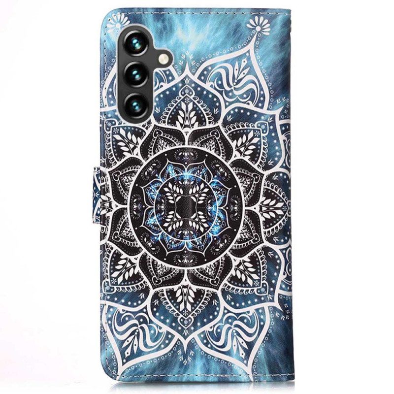 Folio-hoesje voor Samsung Galaxy A54 5G Met Ketting Strakke Mandala