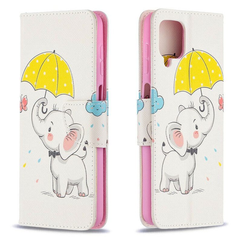 Folio-hoesje voor Samsung Galaxy M12 / A12 Baby Olifant