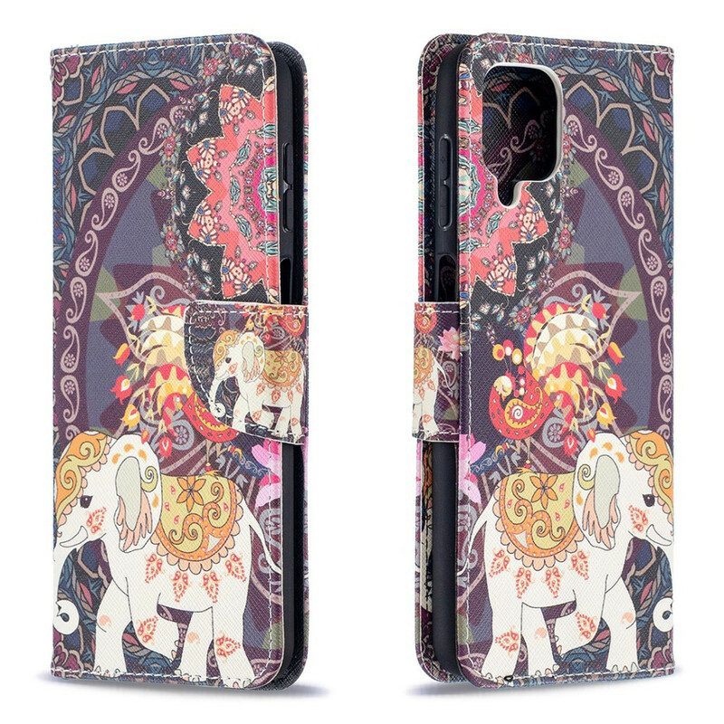 Folio-hoesje voor Samsung Galaxy M12 / A12 Indische Olifant