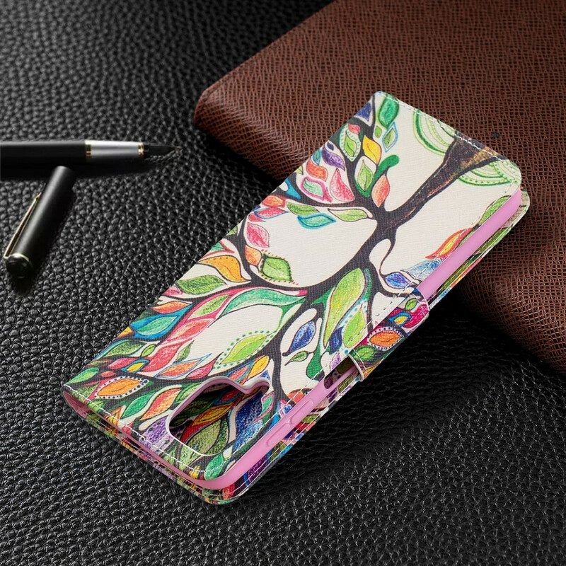 Folio-hoesje voor Samsung Galaxy M12 / A12 Kleurrijke Boom