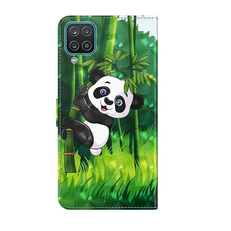 Folio-hoesje voor Samsung Galaxy M12 / A12 Panda En Bamboe