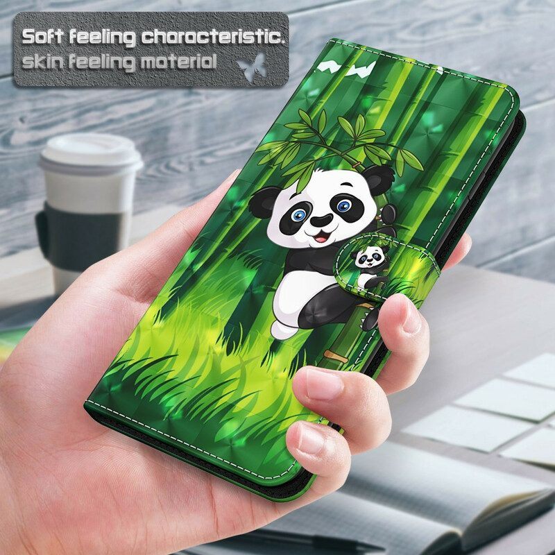 Folio-hoesje voor Samsung Galaxy M12 / A12 Panda En Bamboe