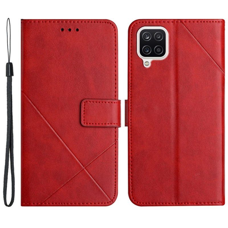 Folio-hoesje voor Samsung Galaxy M12 / A12 X Design Geo Lederen Stijl