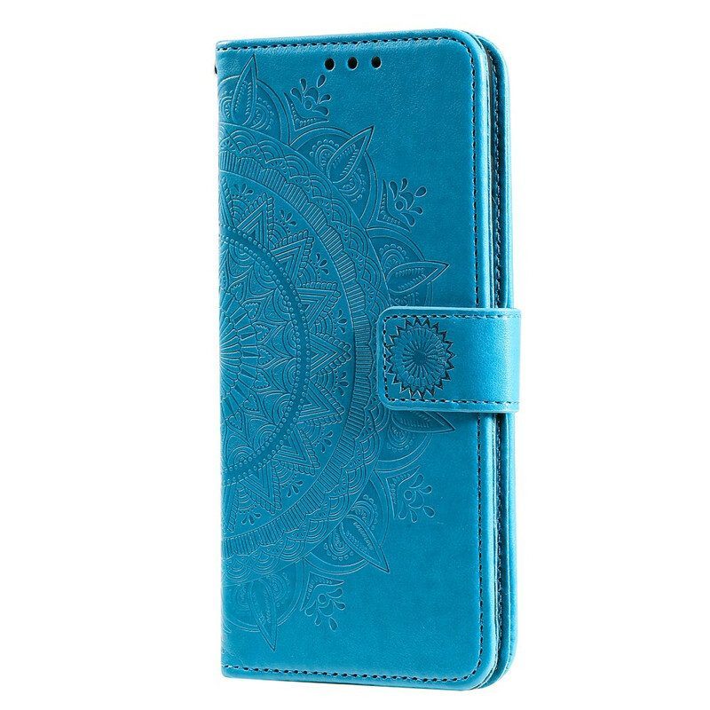 Folio-hoesje voor Samsung Galaxy M12 / A12 Zon Mandala