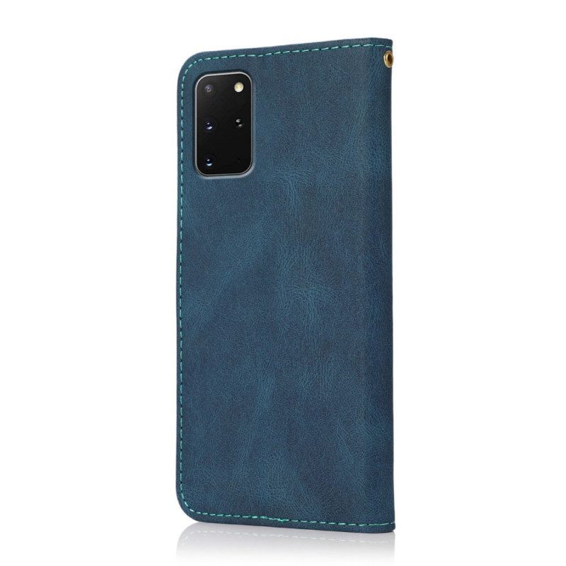 Folio-hoesje voor Samsung Galaxy S20 Plus / S20 Plus 5G Tweekleurig Driehoekig Imitatieleer