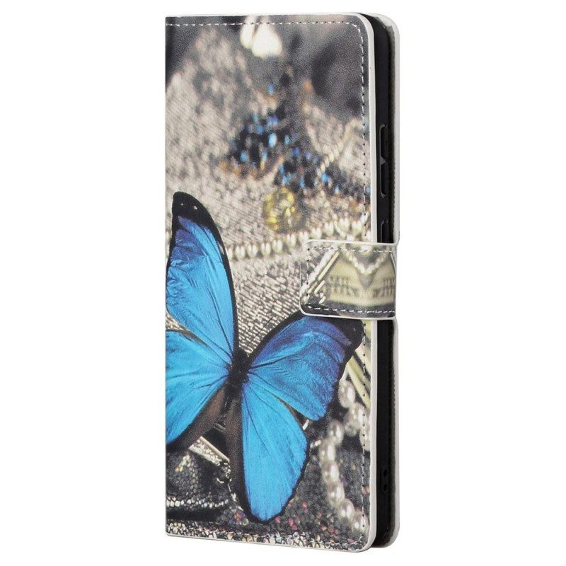 Folio-hoesje voor Samsung Galaxy S23 5G Blauwe Vlinder