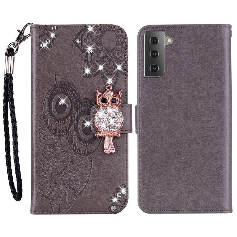 Folio-hoesje voor Samsung Galaxy S23 5G Uil Mandala En Charme